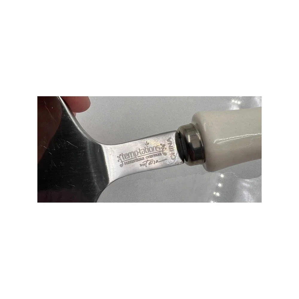 Temp-tations by Tara Pumpkin Harvest Pie Server Stainless Steel Ceramic Handle